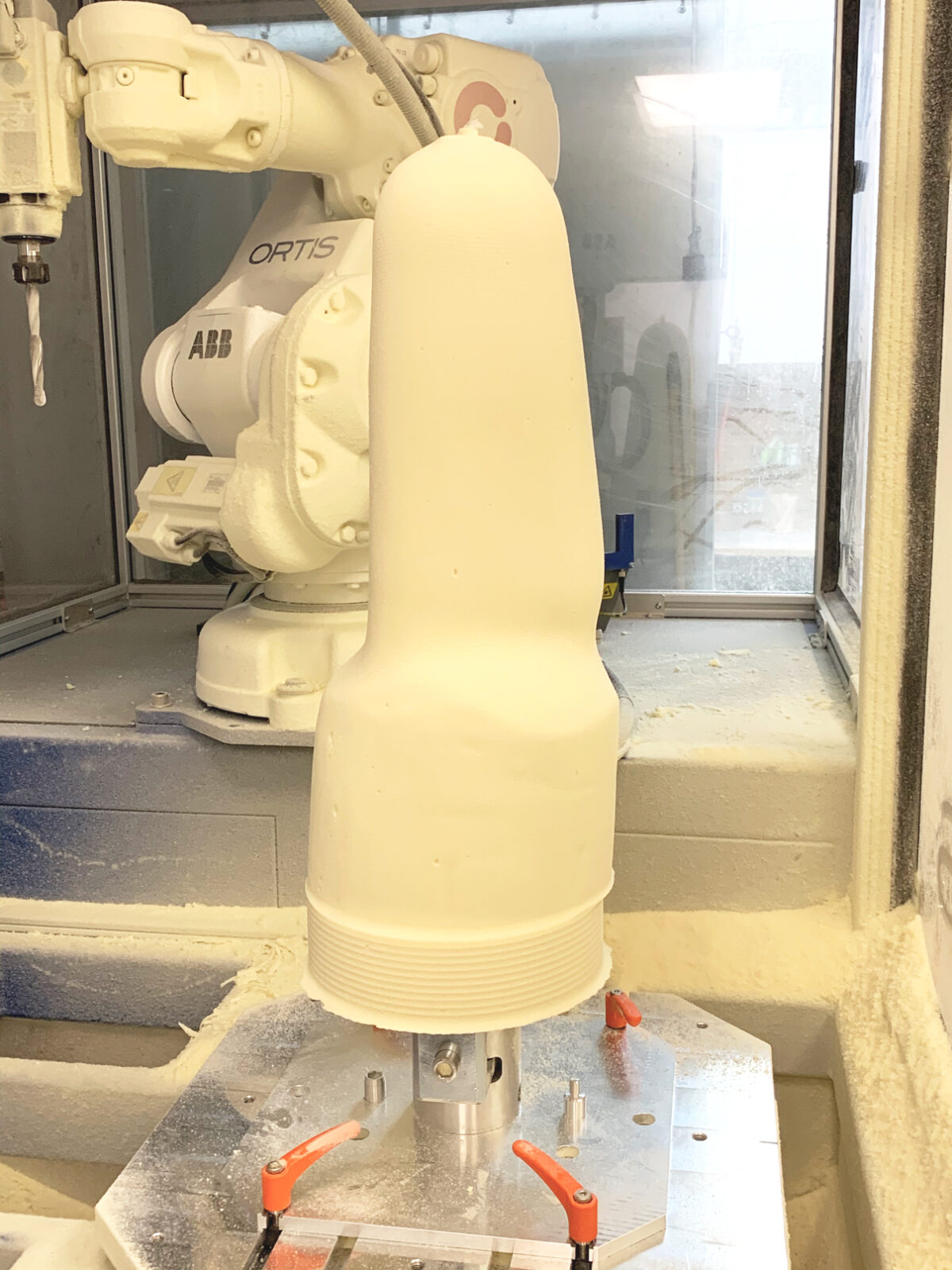 robotic carved foam prosthetic