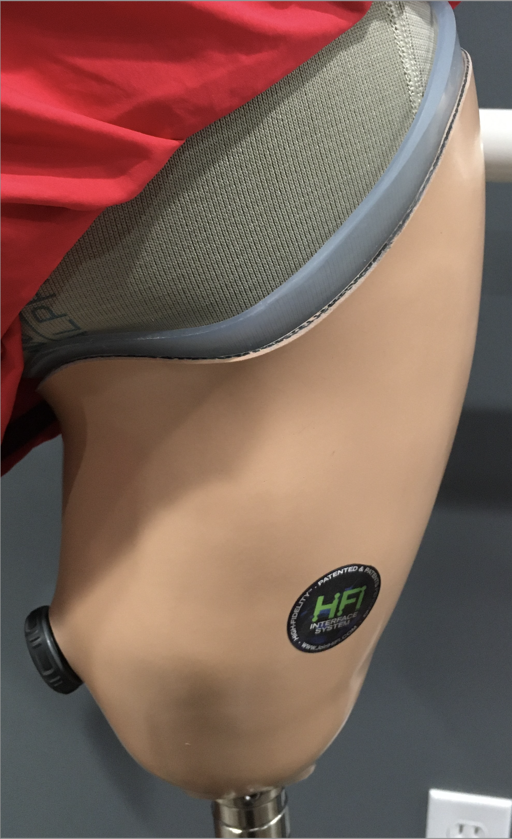 close up of hifi prosthetic leg socket